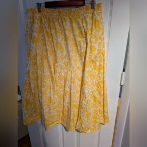 Yellow and White Floral Skirt